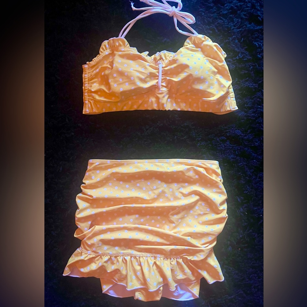 X SOLD X Lolita Girl Polka Dot High Waisted 2-piece swimsuit
